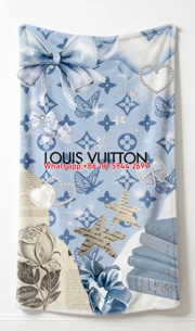 Baby Blue LV Coquette Blanket LV Pastel Bow & Pearl Throw IMG_3269
